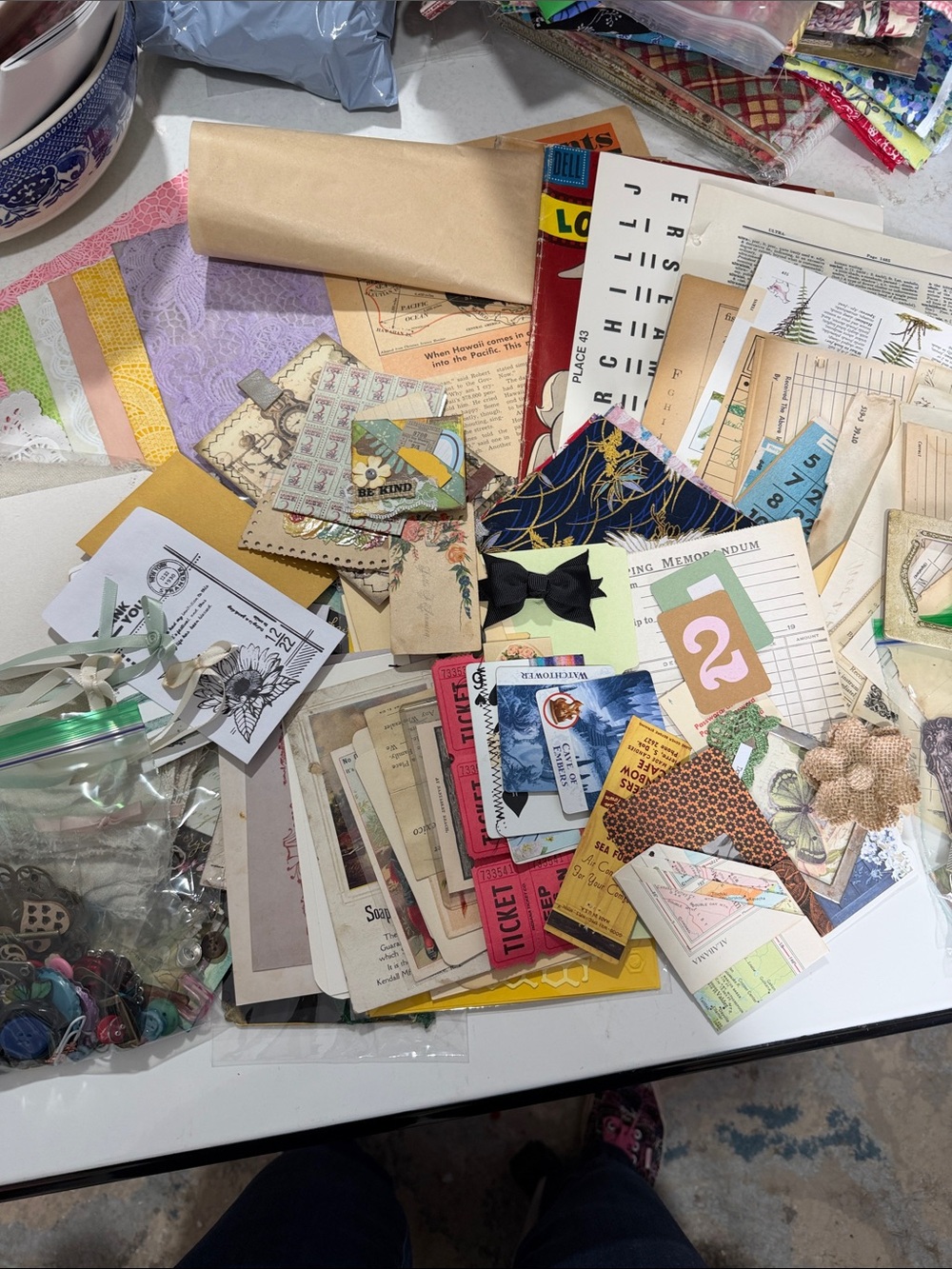 Lot of Assorted Vintage Junk Journal Supplies